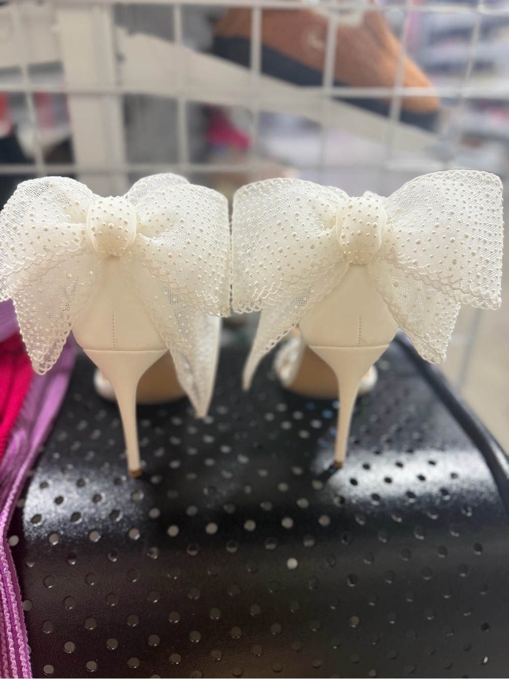 Steve Madden Ivory Bow Back Stiletto Heels